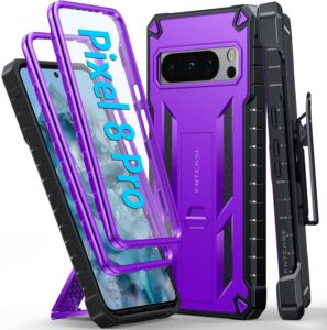 Google Pixel 8 Pro Rugged Case with Kickstand, Purple