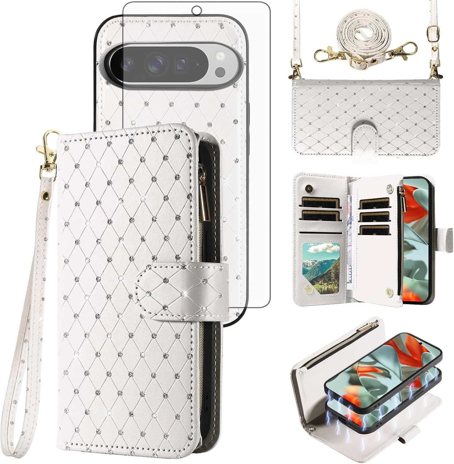 Glitter Wallet Case for Pixel 9 Pro XL