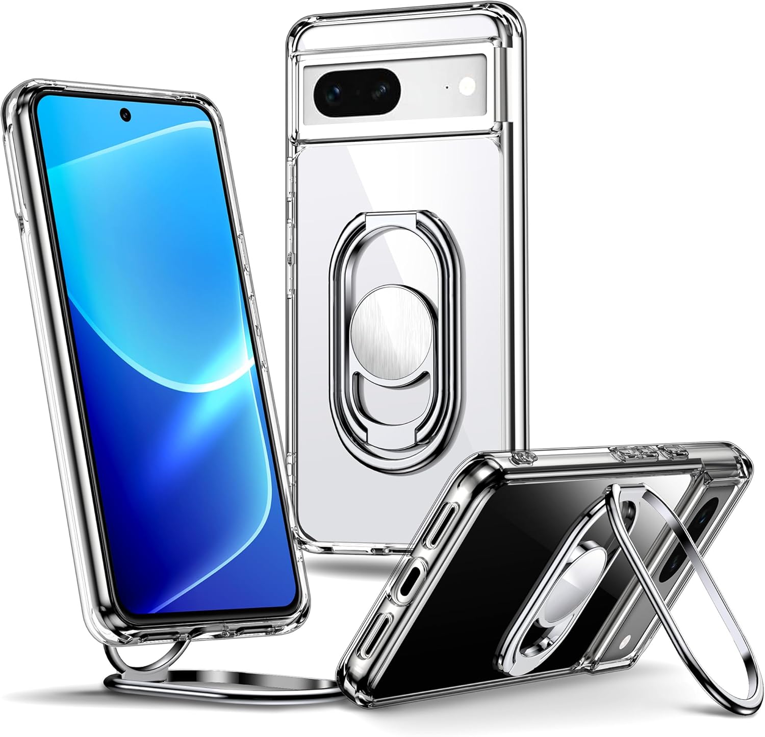 Shields Up Pixel 7a Clear Case w/ Stand & Holder