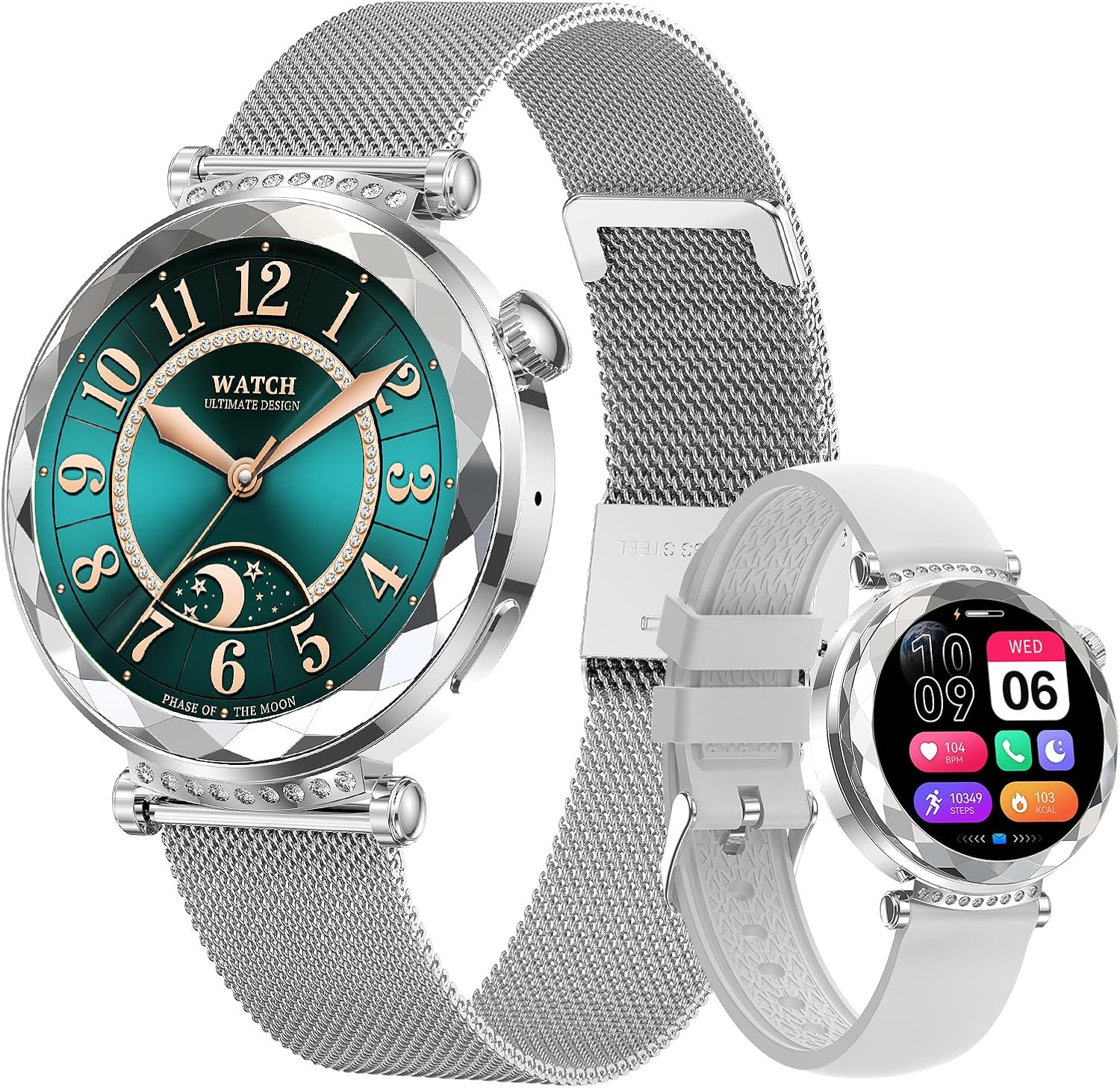 Women's Fitness Smartwatch with AMOLED, Health Monitors