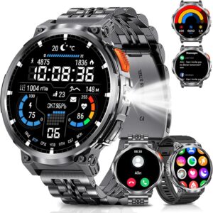 Military Smartwatch, 730mAh Battery, Bluetooth Calling