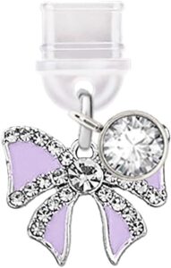 Crystal Bow USB-C Anti-Dust Plug Charm (Purple)