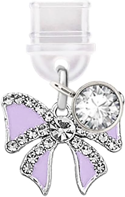 Crystal Bow USB-C Anti-Dust Plug Charm (Purple)