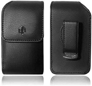 Leather Flip Phone Holster with Rotating Clip