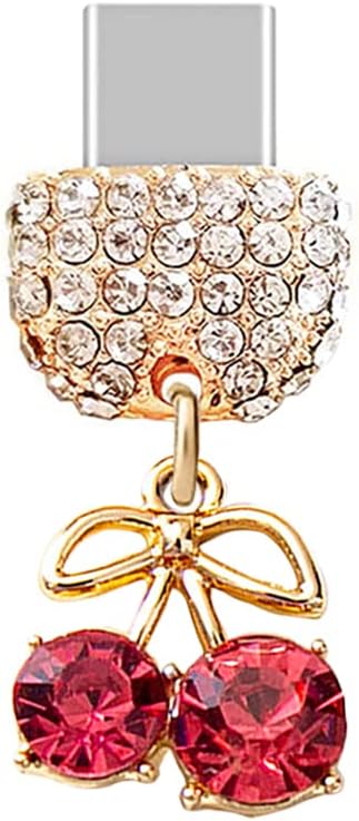 Crystal Cherry Dust Plug Charm - Pink