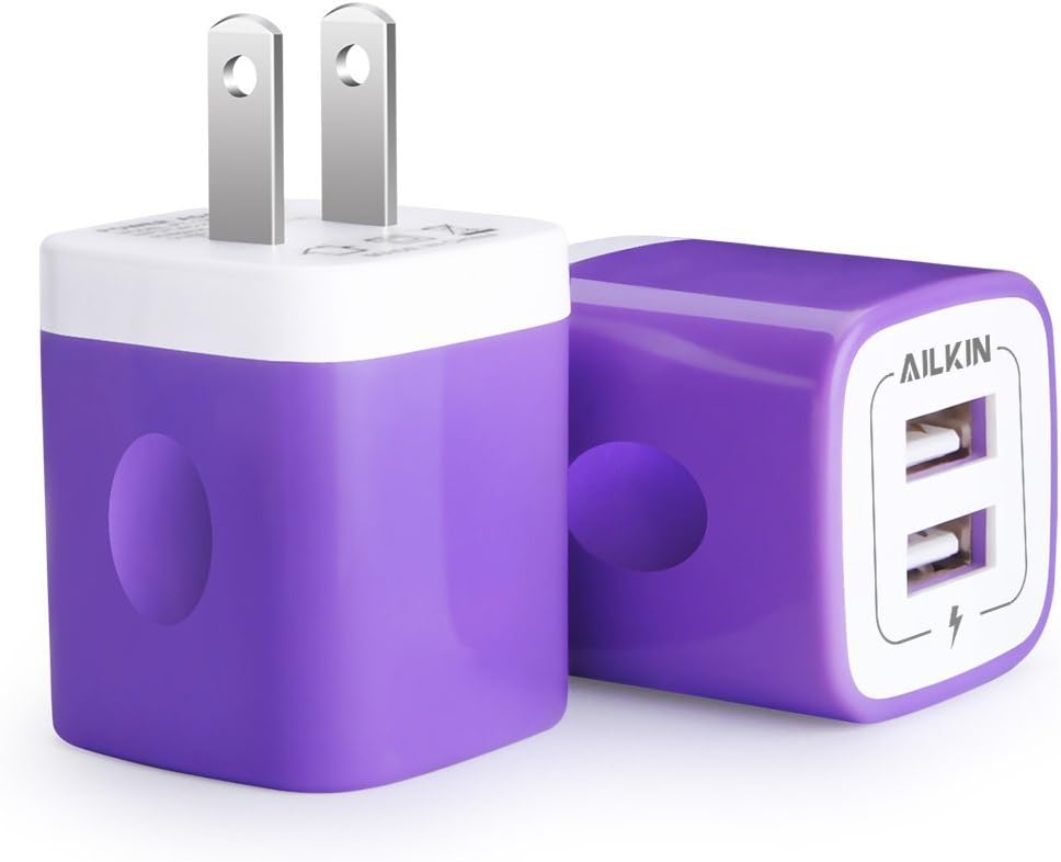 AILKIN 2-Pack Quick Charge USB Wall Charger