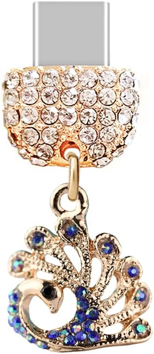 Peacock USB Dust Plug Charm - Blue