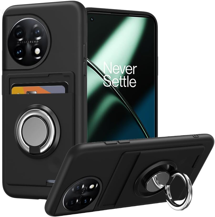 OnePlus 11 5G Case with Card Holder & Ring - Black