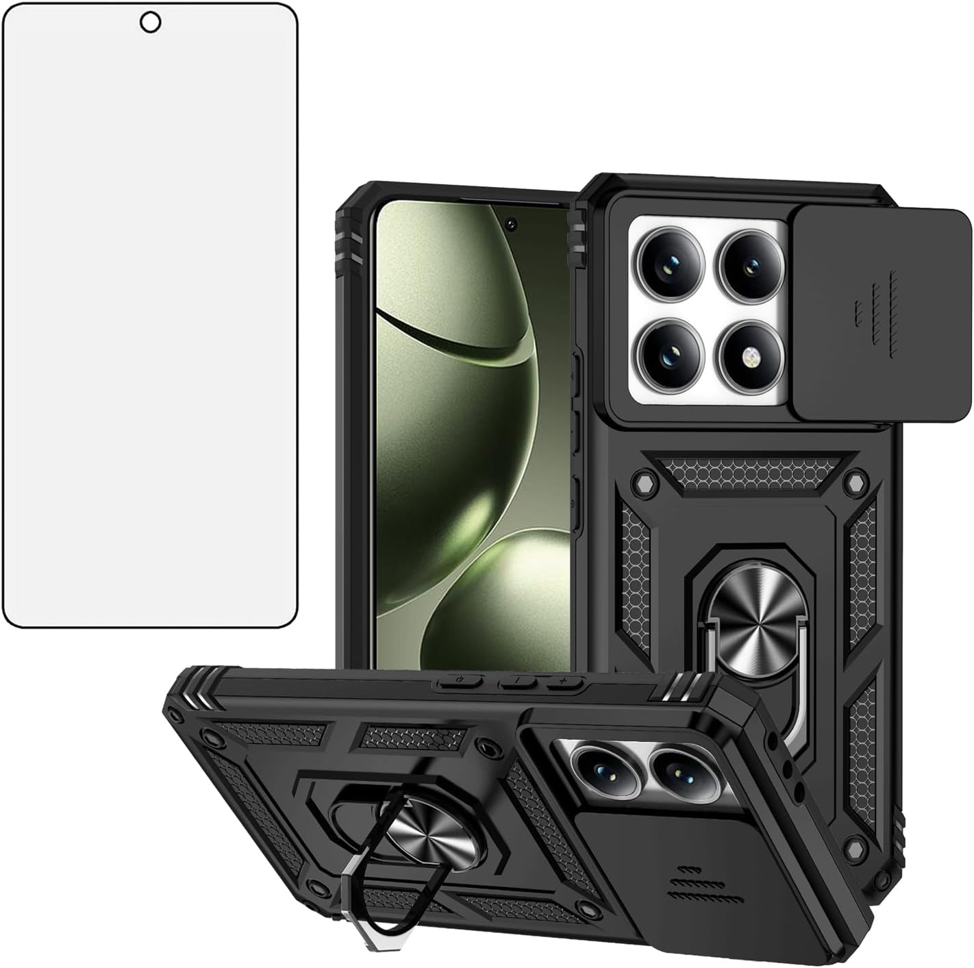Mi 14T Rugged Magnetic Case w/Slide Camera Cover - Black