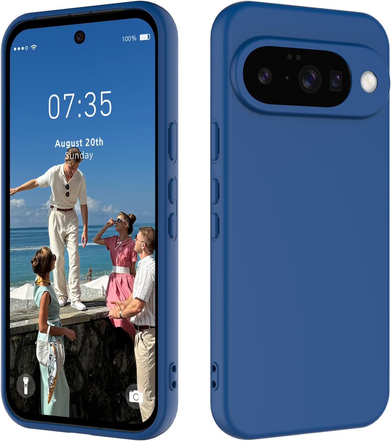 Slim Liquid Silicone Case for Google Pixel 10 - Dark Blue
