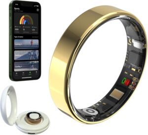 Smart Ring Health Tracker No Subscription Gold
