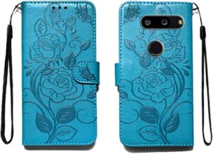 LG G8 Wallet Case with Kickstand & Magnetic Cover - Blue
