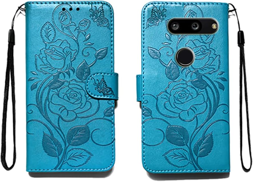 LG G8 Wallet Case with Kickstand & Magnetic Cover - Blue