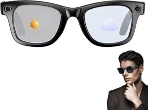 AI Smart Glasses w/ 800W Camera, Bluetooth, UV Protection