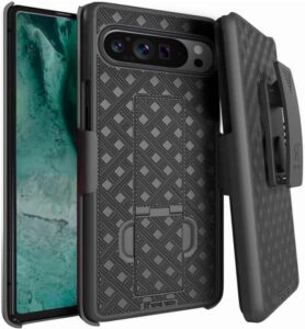 Pixel 9 Pro XL Case w/ Belt Clip & Kickstand - Black