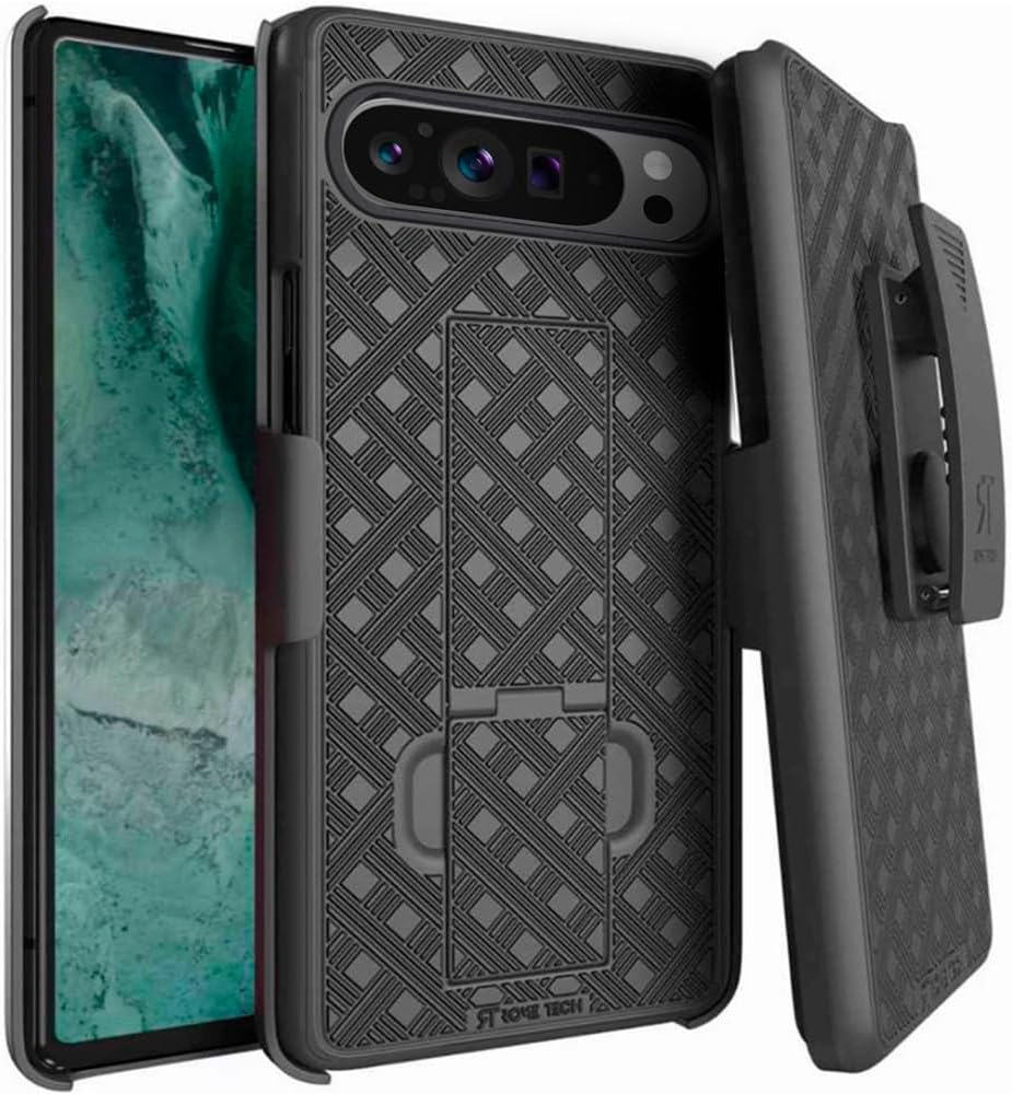 Pixel 9 Pro XL Case w/ Belt Clip & Kickstand - Black
