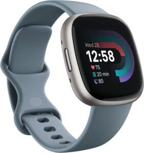 Fitbit Versa 4, Waterfall Blue/Platinum, S & L Bands
