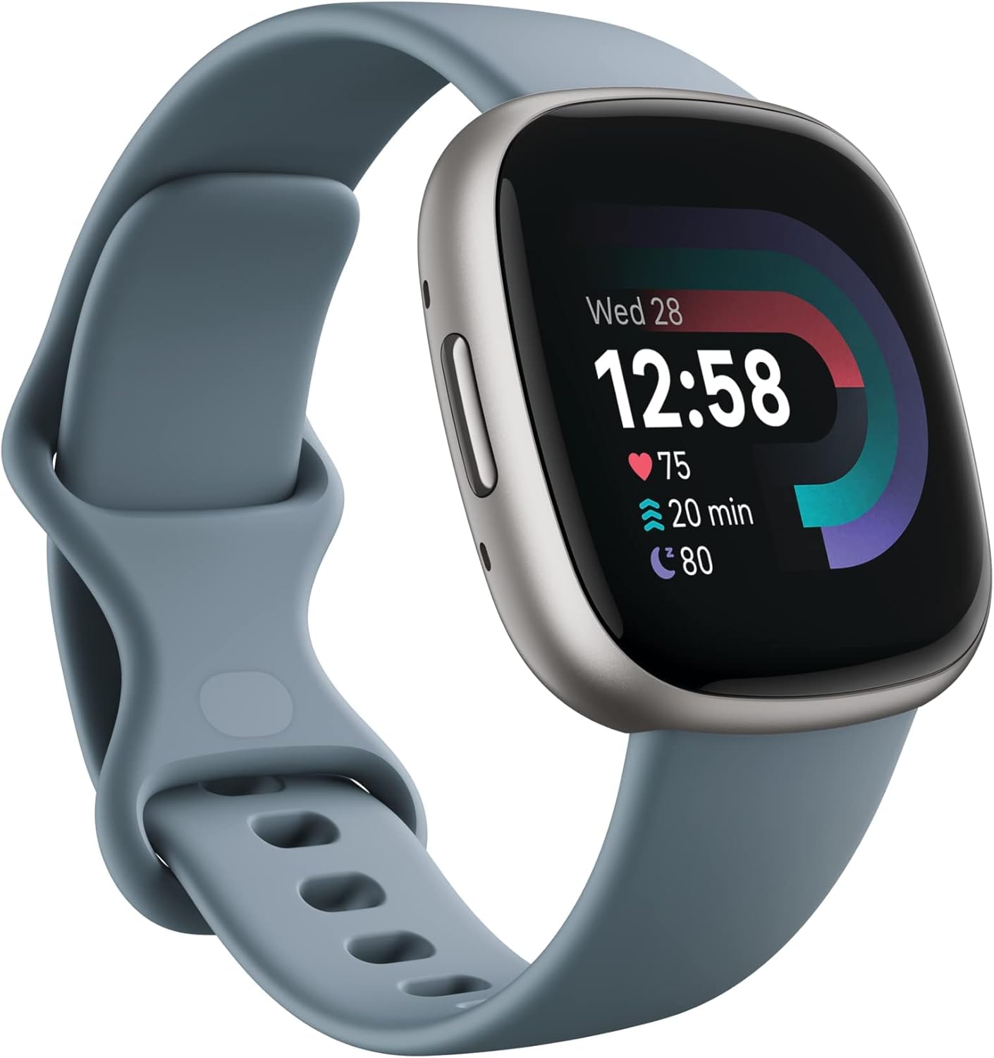 Fitbit Versa 4, Waterfall Blue/Platinum, S & L Bands