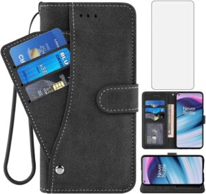 Asuwish OnePlus Nord N200 5G Wallet Case Black