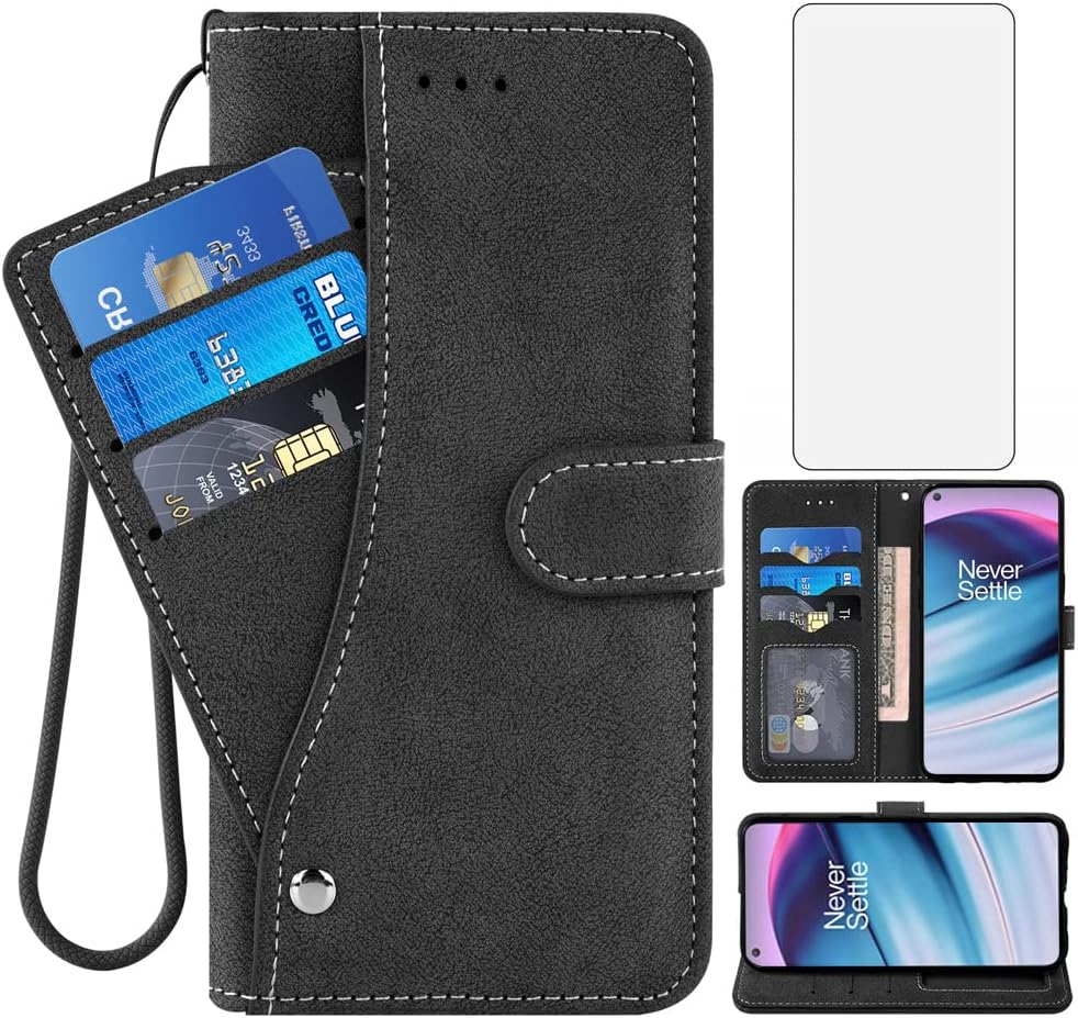 Asuwish OnePlus Nord N200 5G Wallet Case Black