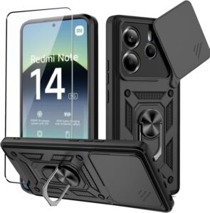 Rugged Case w/ Kickstand for Redmi Note 14 5G - Black