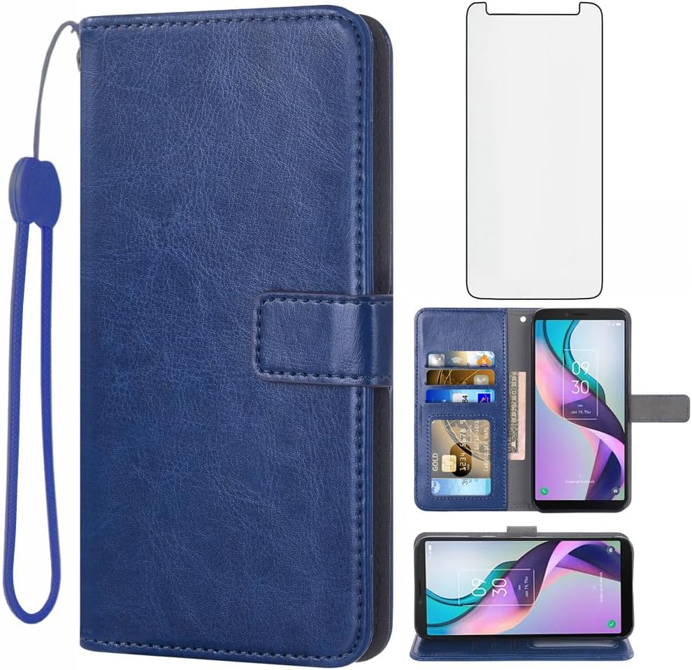 TCL Ion X/Ion V Wallet Case Blue