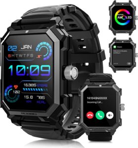 Military Smartwatch: Health Monitor, 680mAh Battery