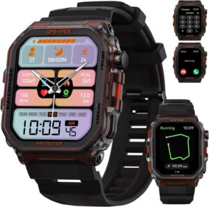 Military GPS Smartwatch: 100+ Sports, Health Tracking, Bluetooth Calls