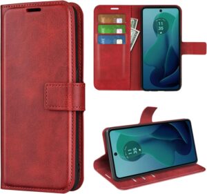 Moto G 5G 2024 Wallet Case Magnetic Stand, Red