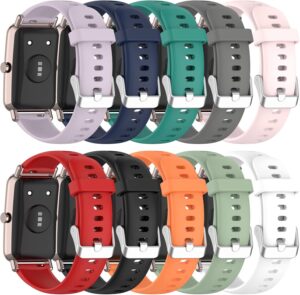 FITVII Slim Bands 10 Pack, Colorful Adjustable Silicone