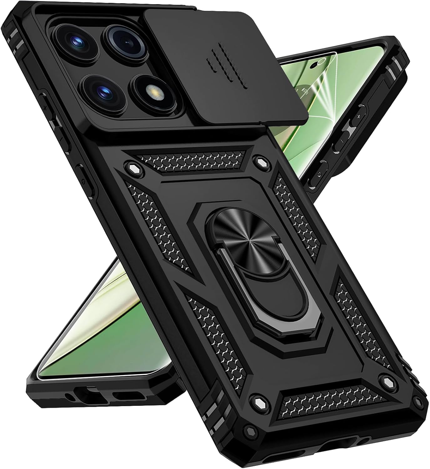 Protective Kickstand Case for Motorola Edge 2025 - Black