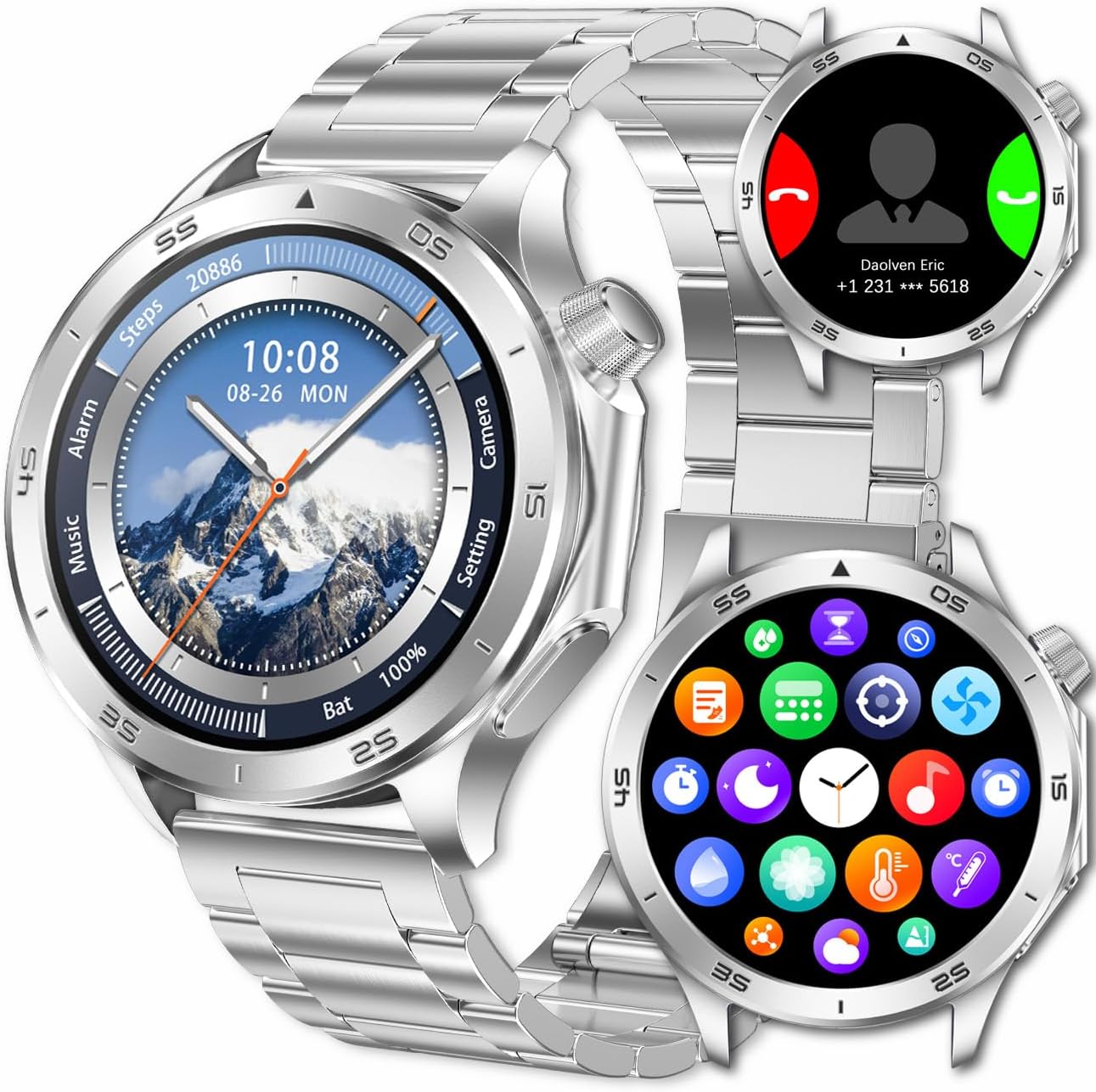 Men's GPS Smartwatch: Calls, Fitness, Android/iOS