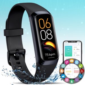 Smart Health Watch Blood Pressure Heart Rate Android iOS Black