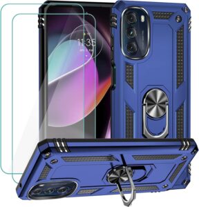 Moto G 5G 2022 Case w/ Kickstand, Military Armor, Blue