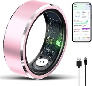 Smart Ring Fitness Tracker: Heart Rate, Blood Oxygen, Sleep, No Subscription, Android/iOS