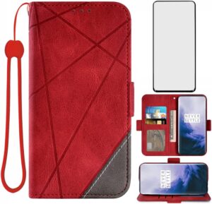 OnePlus 7 Pro Wallet Case & Screen Protector - Red