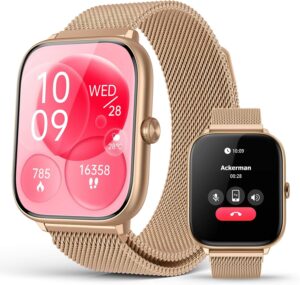 Women's BP Monitor Smartwatch: AMOLED, Waterproof, Health Tracker