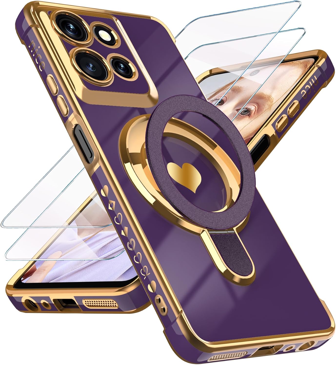 Love Heart Kickstand Case for Moto G 5G 2025