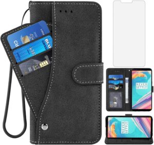 OnePlus 5T Wallet Case w/ Tempered Glass
