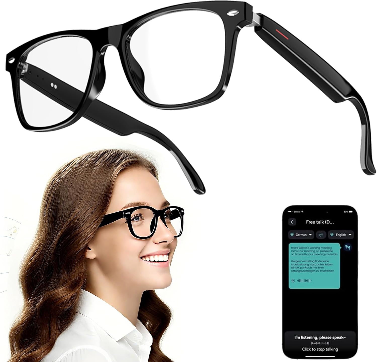 AI Smart Glasses, 150 Languages