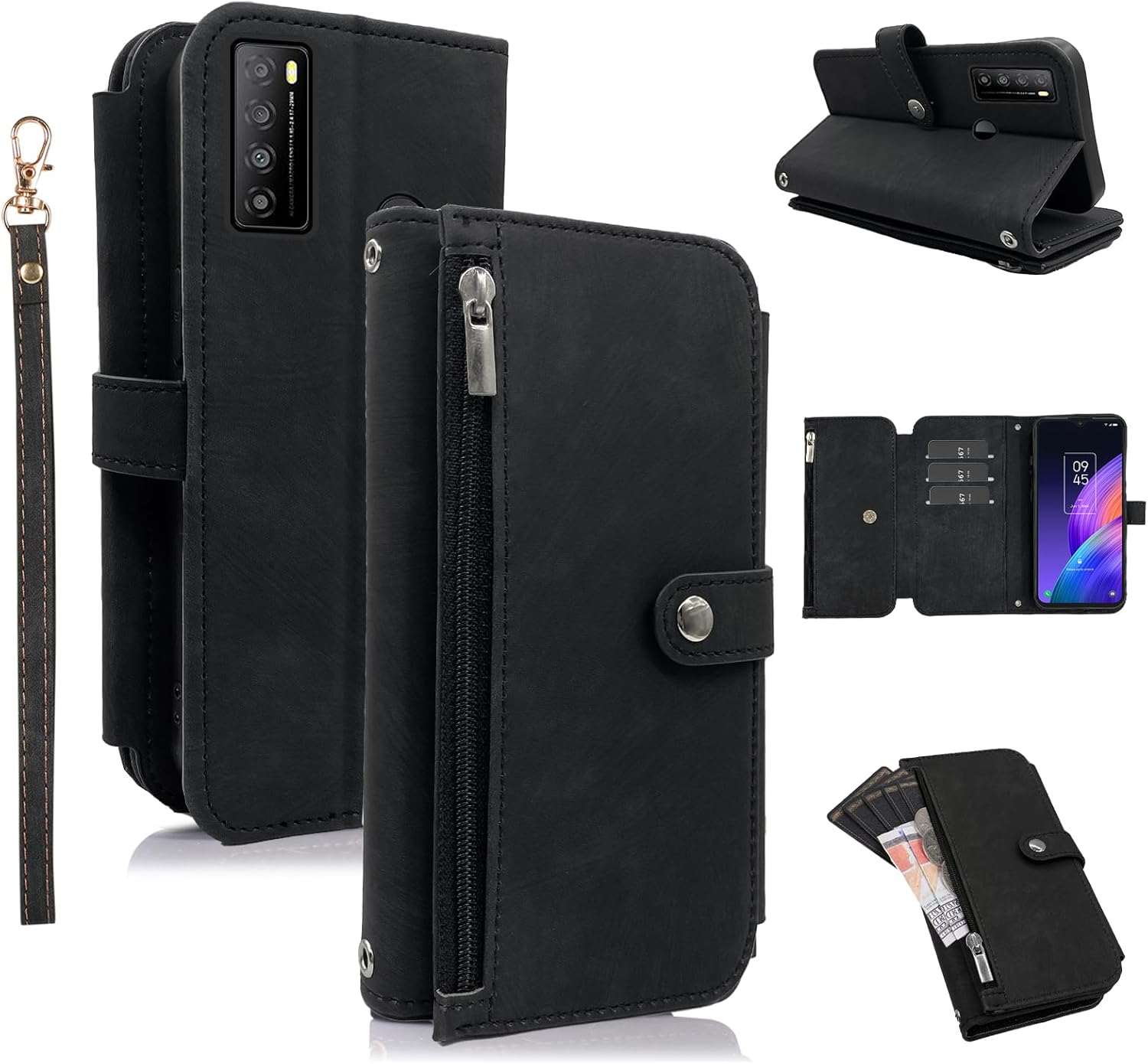 TCL 30 XL Wallet Case with Card Slots & Lanyard