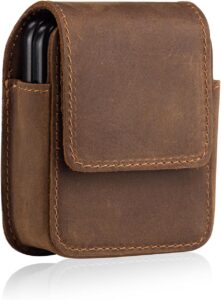 Hengwin Magnetic Leather Holster for Z Flip/Razr - Retro Brown