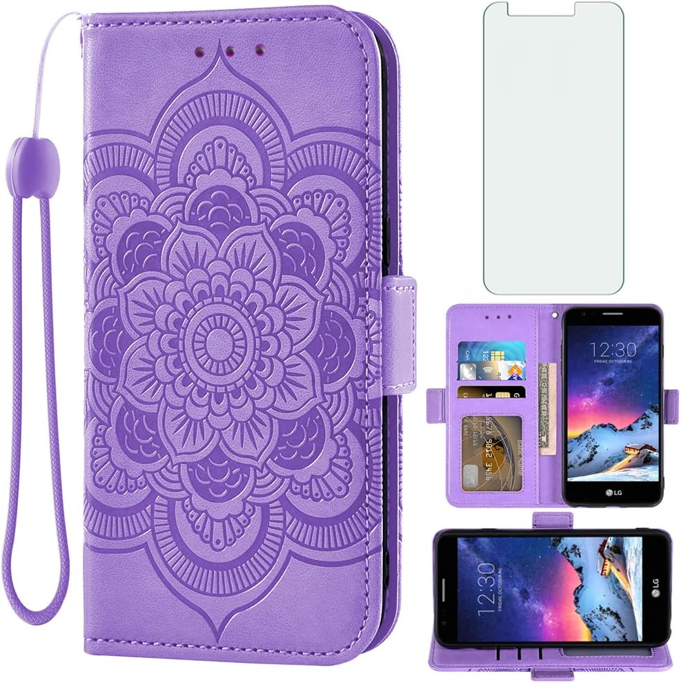 Wallet Case w/ Screen Protector for K4/Fortune/LV3 MS210 Purple