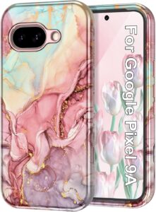 Google Pixel 9a Rugged Marble Case - Rose Gold