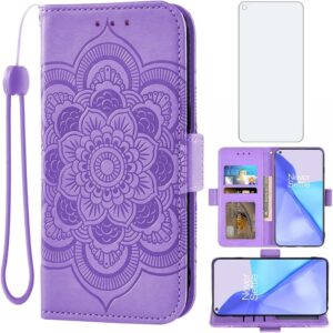 OnePlus 9 Wallet Case with Screen Protector Purple