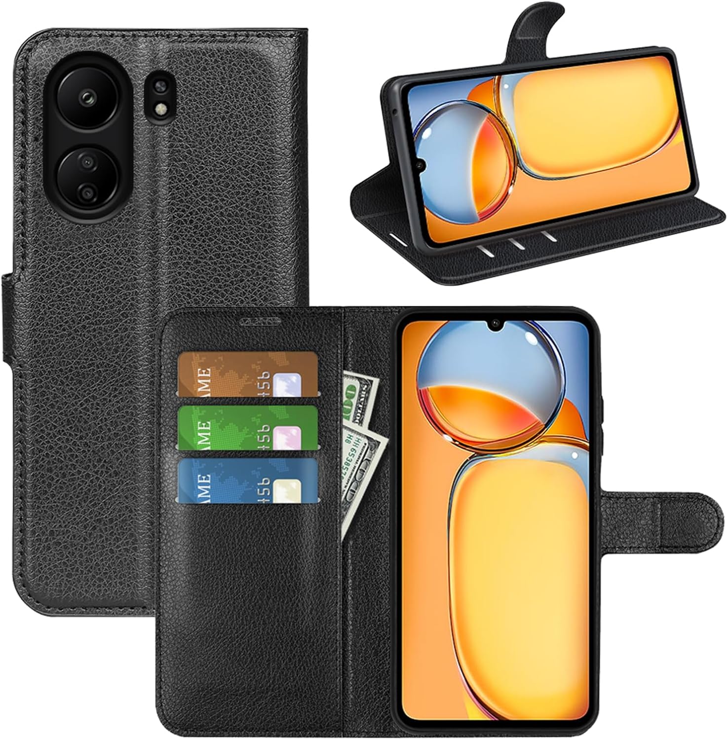Xiaomi Redmi 13C Wallet Case - Black