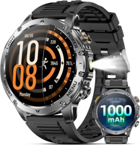 Military Smartwatch: 1000mAh, Calls, Health Monitor, IP68