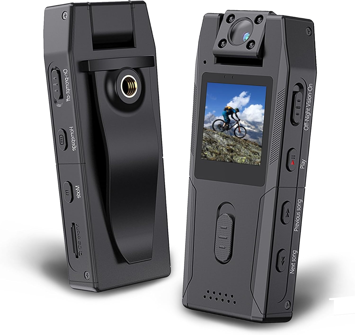 Body Cam with 180° Rotating Lens, 1080P, Night Vision