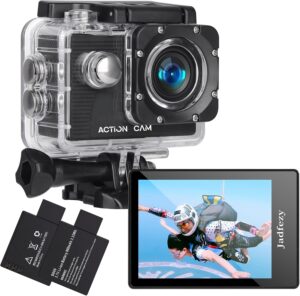 1080P 12MP Waterproof 30M Action Cam w/ 2 Batteries & Kit