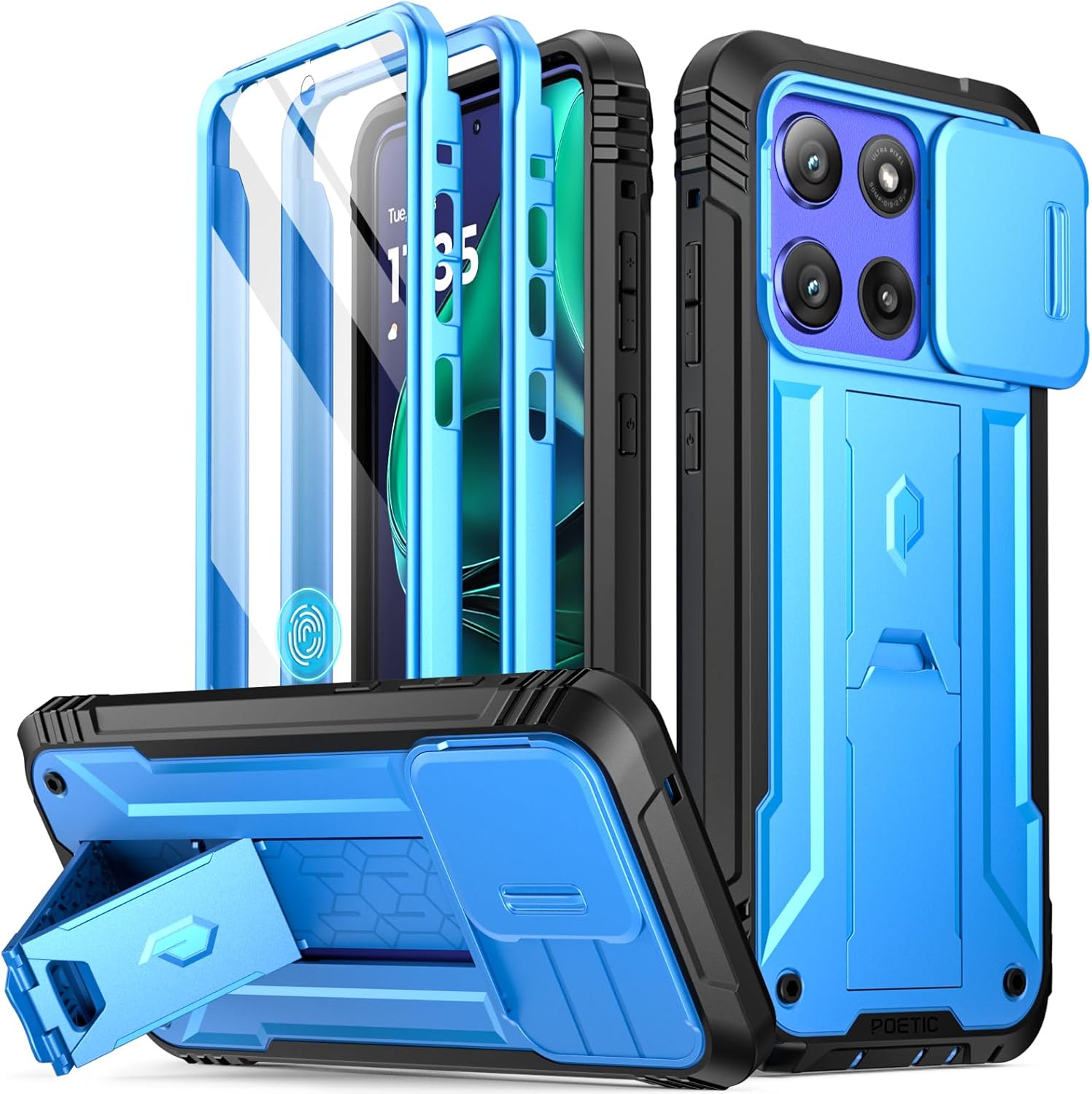 Poetic Revolution Case for Moto G Stylus 5G 2025 w/ Kickstand, Light Blue